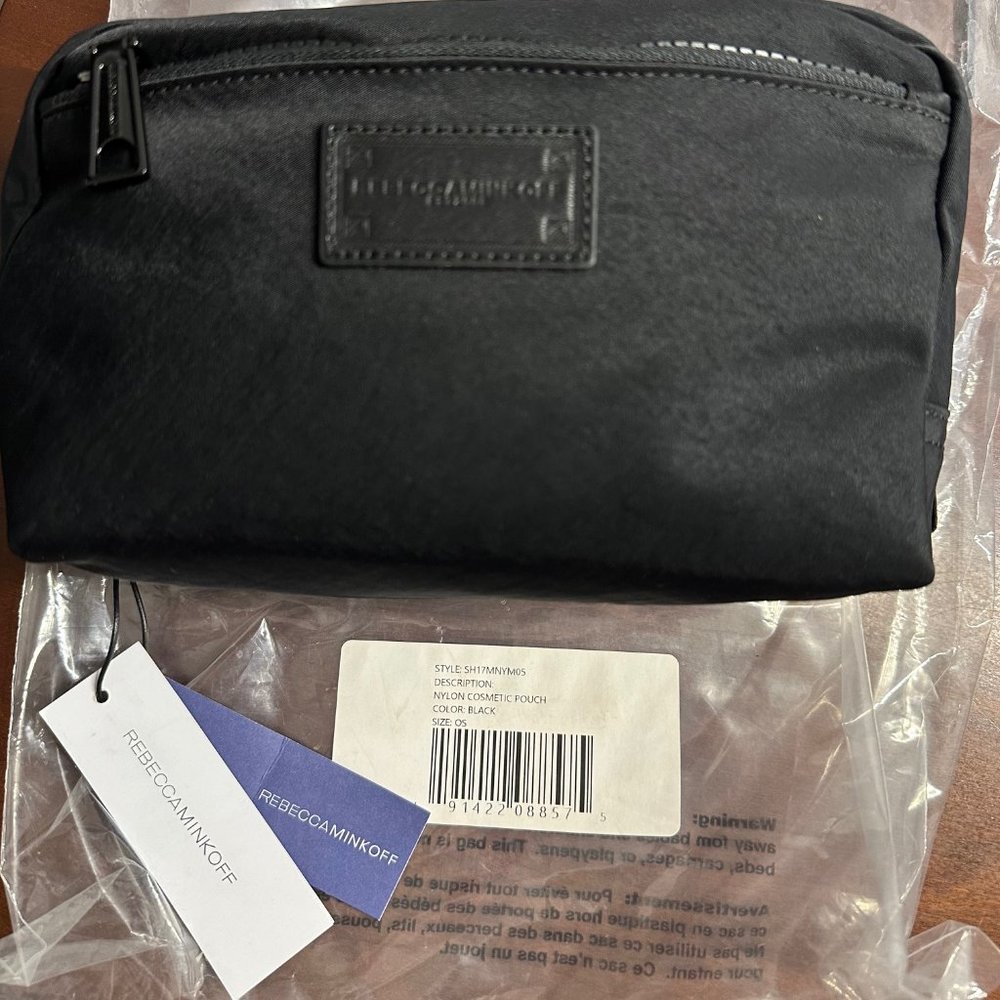 Rebecca Minkoff Nylon Cosmetic Pouch New NWT black